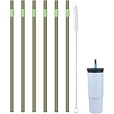 KLOWOAH Replacement Straws Compatible with Owala 24oz Tumbler, with 1 Brush,Pack of 6 (green)