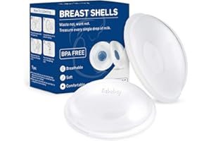 BABEBAY Breast Shells, Nursing Cups, Milk Saver, Protect Sore Nipples for Breastfeeding, Collect Breastmilk Leaks for Nursing Moms, Soft and Flexible Silicone Material, Reusable, 2-Pack