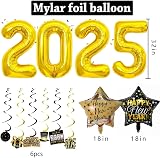 YNOUU New Year 2023 Decorations Black Gold Banner Balloons Streamers view 3