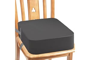CAVWVTYU Booster Seat for Kitchen Chair - Toddler Non-Slip Portable Height Increasing Strong Support Seat Cushion PU Easy to Clean Detachable Washable Booster Seat for Dining Table