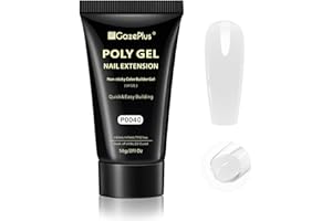 GAZEPLUS Poly Nail Gel, 56g White Poly Nail Extension Gel Nail Thickening Poly Nail Gel for Nail Art Design Long-Lasting and Easy to Use