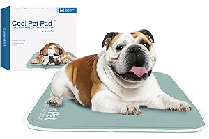 The Green Pet Shop Cool Pet Pad - Medium, Sage Grey - Self-Cooling, Pressure Activated Mat for Dogs & Cats from 21-45 lbs - N