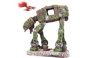 Ulifery Star Wars Aquarium Decorations, Cool Walking Land Tank Aquarium Ornament, Alien Fish Robot Tank Decorations for Betta, Small