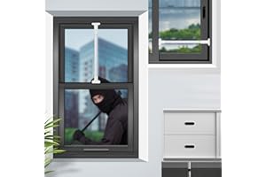 BIINYHG Sliding Glass Door Lock bar-（White） Window Security Bars-Window Locks Security Up and Down Window-Adjustable19 to 32 in,Prevent Children from Going Out and Unauthorized Intrusion