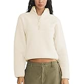 Polomitas Women Pullover Sweatshirt Sherpa Cropped Fleece Jacket Half Zip Fuzzy Clothes Trendy Fall Jackets with Pockets
