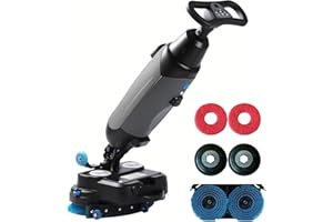 18" Commercial Floor Scrubber Machine, Mini Floor Machine, 13000 Sqft/H, with 18" Cleaning Width, Rotary Double Brushes 360° 