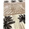 Palm Tree Modern Area Rug Tropical Beige & Green Design 729 (8 Feet X 10 Feet)