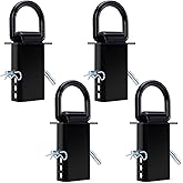 Lonffery Stake Pocket D Rings, 4PCS 18000lbs Heavy Duty Stake Pocket Tie Down for Utility Trailers and Flatbed Cargo Trucks