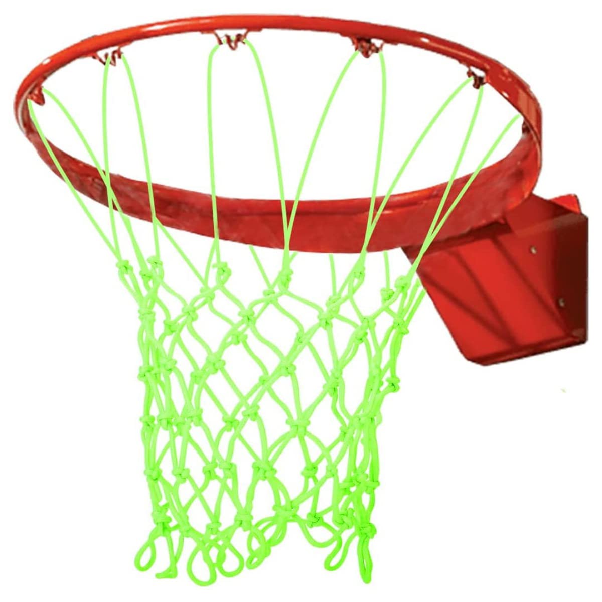 WANGCL Glow in The Dark Basketball Net Outdoor 12 Loops Standard Size Heavy Duty Basketball Net Replacement Luminous Portable Sun Powered basketball net