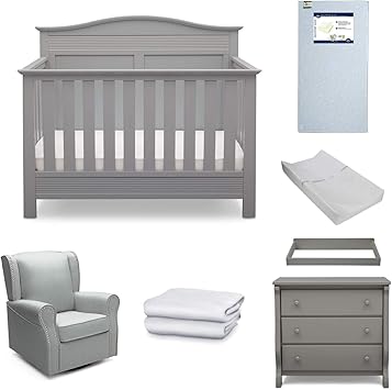 grey crib white dresser