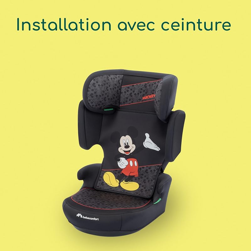 Disney Road Safe i-Size, Rehausseur Voiture Enfant, 3,5-12 ans (100-150 cm), Siège Auto Mickey, Installation Avec la Ceinture de Sécurité, 14 Positions D'appuie-tête, Authentic Mickey