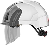 JSP EVO VISTAshield EN 397 Safety Helmet with Integrated Faceshield White Smoke view 3