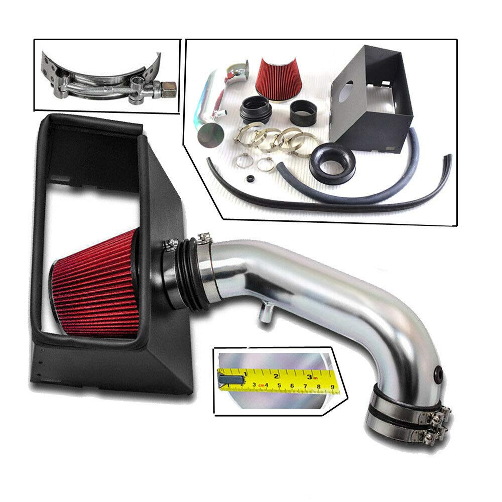 Lizudian 3.5" 5.7L V8 Cold Air Intake + Heat Shield for 2009 2010 2011