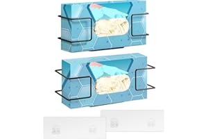 Glove Box Holder Wall Mount Disposable Glove Dispenser, 2 Pack Metal Glove Rack for Rubber Latex Gloves Organizer Facial Tiss