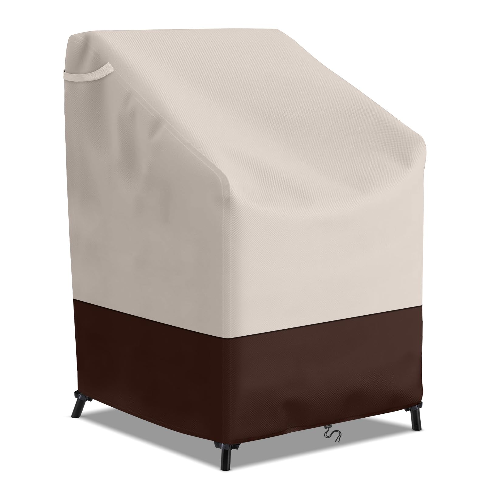 Photo 1 of STARTWO Stackable Patio Chair Covers,Heavy Duty Waterproof Outdoor Furniture Cover Fits for 4-6 Stackable Dining Chairs,36"Lx28"Wx47"H,Beige & Brown