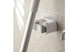 Multipurpose Broom and Broom Clips with Wall Mount, Soft Rubber Handles for Hanging Cleaning Tools, Suitable for Kitchen, Bat