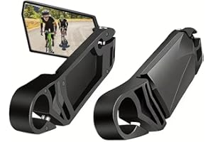KWCHIAN Bike Mirror,HD Bicycle Mirror 2Pcs,360 Degree Rotatable,Handlebar End Mirror,Foldable，Glass Lens，Bicycle Handle Hunction