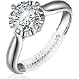 Ring Size Adjuster for Loose Rings, 12 Pack 4 Sizes Any Sizer, Invisible Guards Women and Men, Resizer, Spiral Silicone Tightener Set with Polishing Cloth by Ottemax