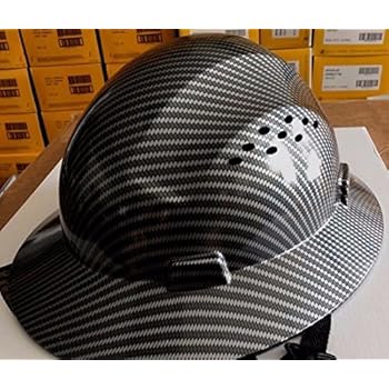 TRUECREST Hydro Dipped Black Full Brim Hard Hat with Fas-trac Suspension
