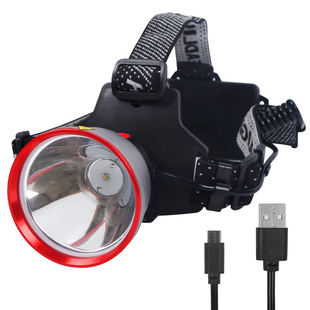 FISHNU Rechargeable Intelligent Headlamp,Lumius-T20 Led Spotlight,Head Flashlight with Aviation Aluminum Alloy Lamp Cup,382 Yards and IP44 Waterproof (11 Watts)