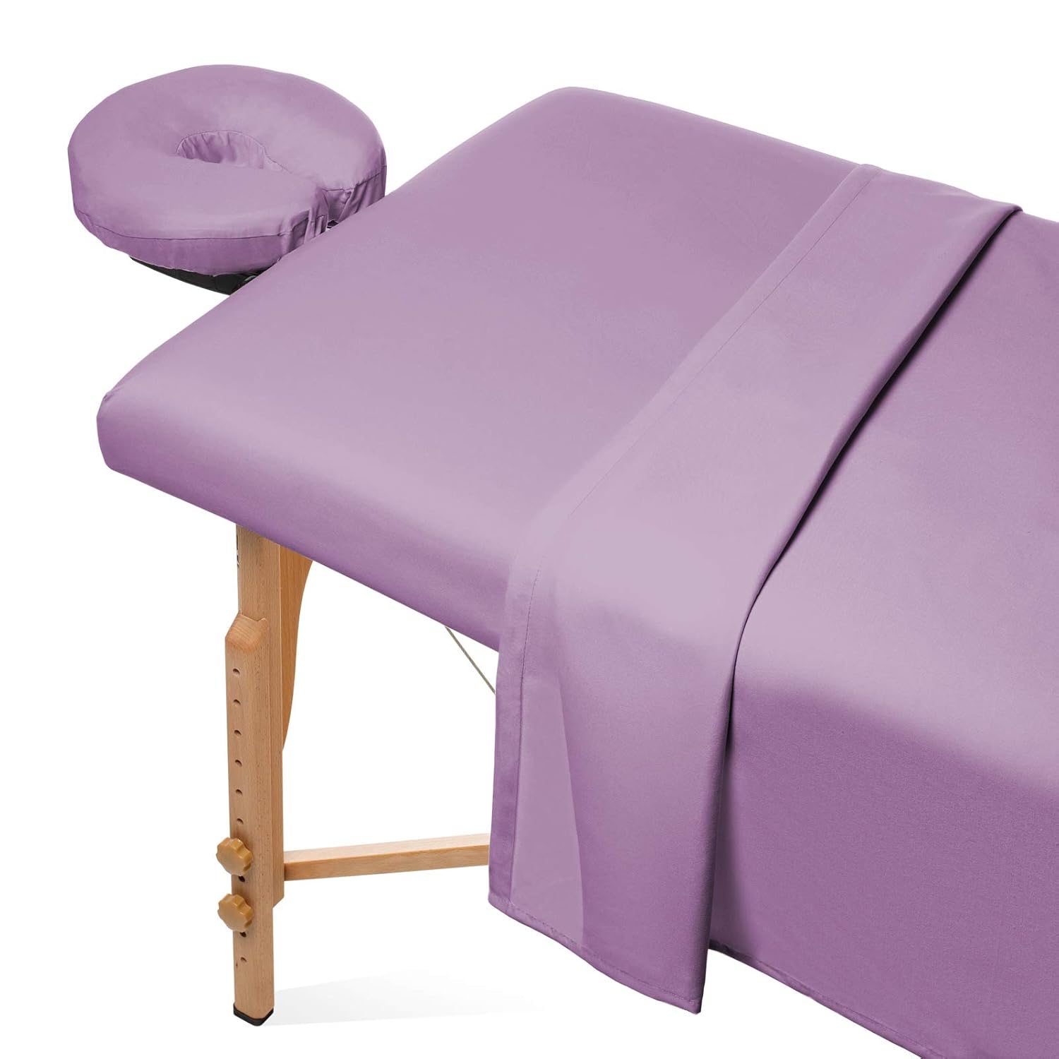 Saloniture 3-Piece Microfiber Massage Table Sheet Set - Premium Facial Bed Cover - Includes Flat and Fitted Sheets with Face Cradle Cover - White : Beauty