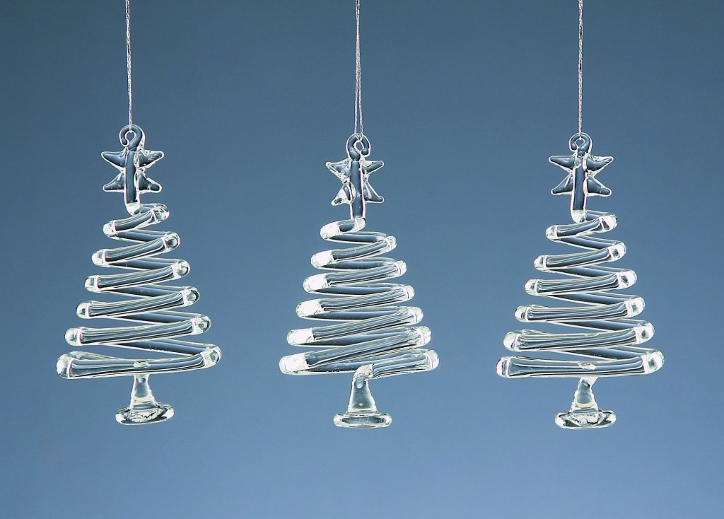 Set of Three Glass Trees