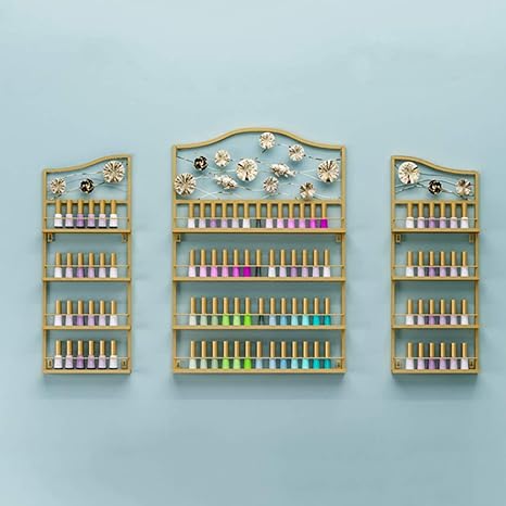 Amazon Diyマウント4層棚マニキュアウォールラックエッセンシャルオイルオーガナイザーが保持し ネイルサロンウォールアート陳列棚 香水化粧品スパイス収納棚 クローゼット吊り下げ収納 オンライン通販