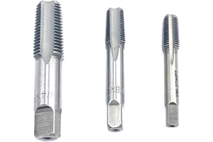 Smsucfuda 1/16",1/8",1/4" NPT Pipe Tap Set,3Pcs Carbon Steel Pipe Taps Cutting Tools Great for Various Mechanics DIY Thread C