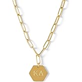 Sorority Shop Kappa Delta Paperclip Necklace — KD 18K Gold Plated Sorority Gifts Necklace, Long-Lasting Kappa Delta Gifts for Women
