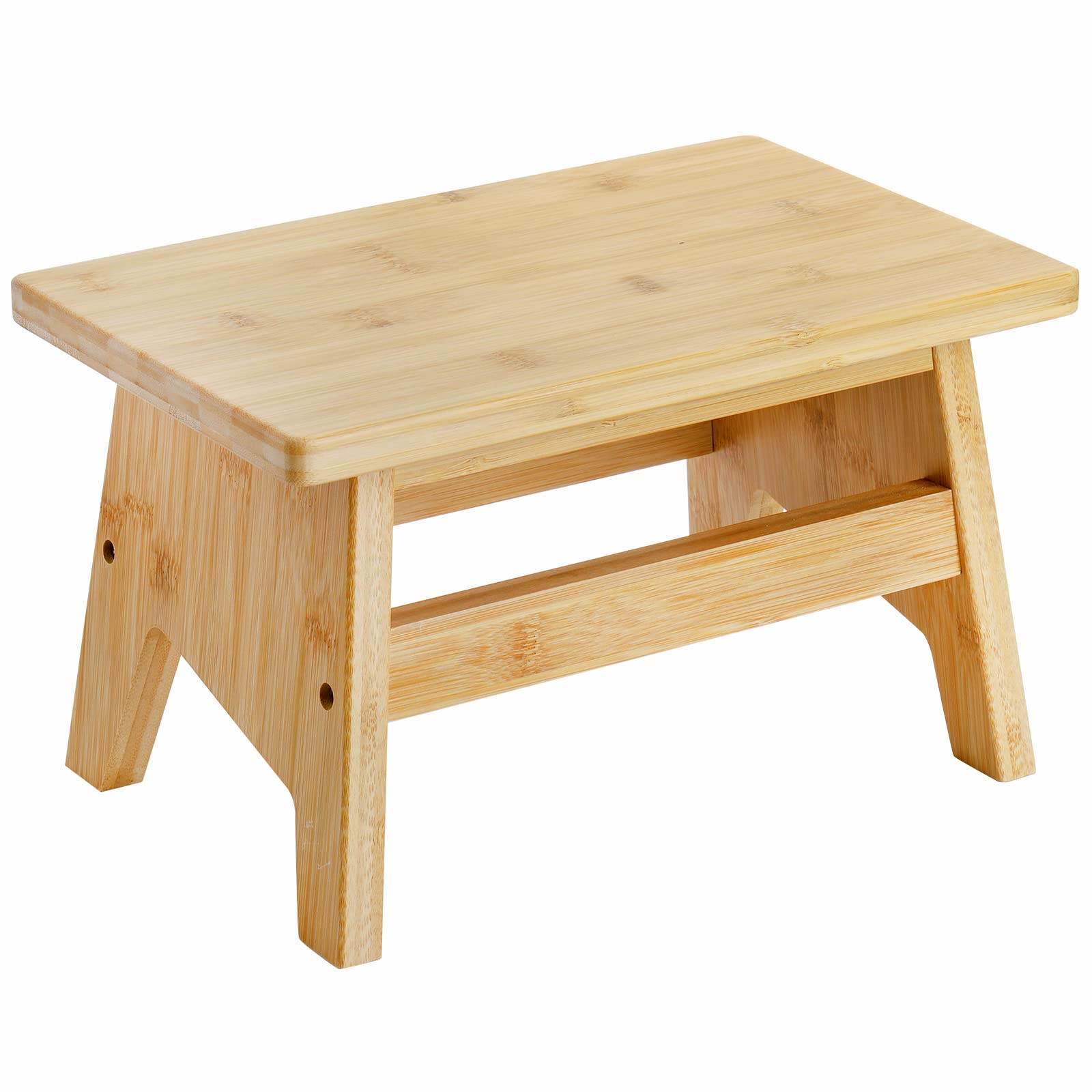 Photo 1 of Lyellfe Bamboo Step Stool, Non-Slip One Step Stool, Potty Training Stool, Portable Sturdy Bedside Stool for High Beds, Kids Adults, Support up to 300lbs, Easy Assembly