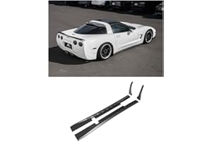 EXTREME ONLINE STORE Replacement for 1997-2004 Chevrolet Corvette C5 All Models | ZR1 Extended Style Side Skirts Rocker Panel Extension Pair (ABS Plastic - Matte Black)