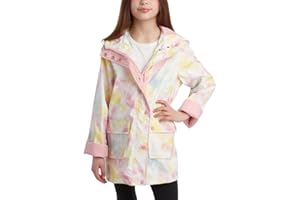 URBAN REPUBLIC Girls Rain Jacket - Wind Resistant Waterproof Slicker Shell Lightweight Kids Rain Coat with Pockets (7-16)
