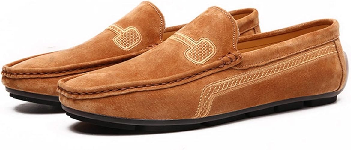 Amazon Donahutt03 ローファー メンズ ビジネスシューズ スエード調 ドライビングシューズ モカシン 靴 デッキシューズ スリッポン 軽量 防滑 通気 厚底 通勤 通学 赤 黒 屈曲性 フラットシューズ モカシンシューズ 運転靴 レジャー用 Donahutt03 ローファー