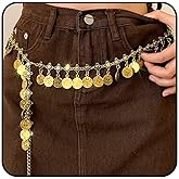 Metisee Gold Body Chain Boho Waist Chains Coins Pendant Chain Belt Dress Beach Waist Jewelry Accessories for Women