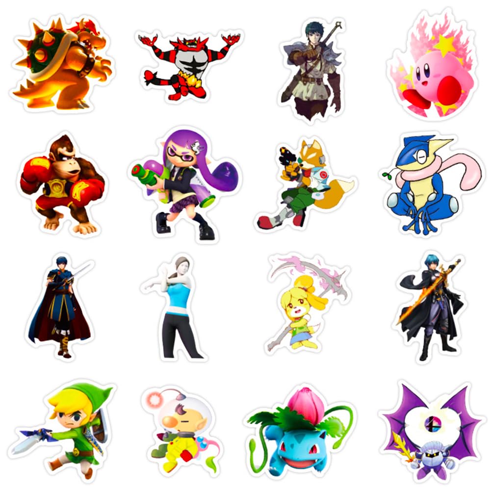 Smash Computer Sticker Mua Super Smash Bros Laptop Stickers for Teens Kids, Cute Cartoon Game ...