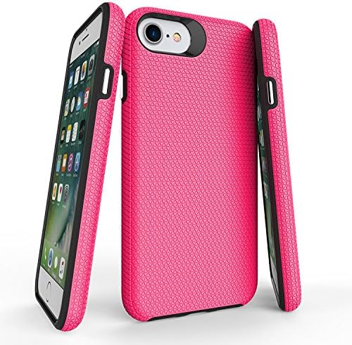 iPhone 7/8 Cover Rugged Heavy Duty Dual Layer Armor Case for New iPhone 8 American Popular Phone PC+TPU Case for iPhone 7 by DOKDO (Pink)