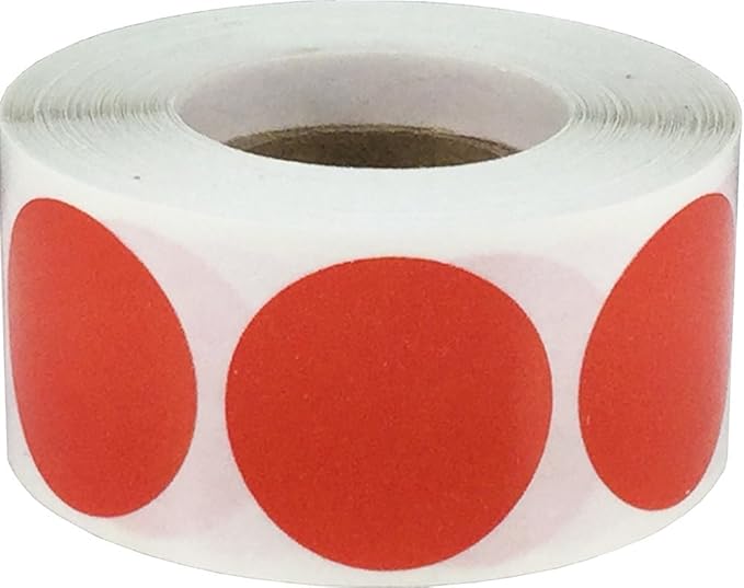 Red Circle Stickers, 25 mm 1 Inch Dot Labels 500 Pack Amazon.co.uk