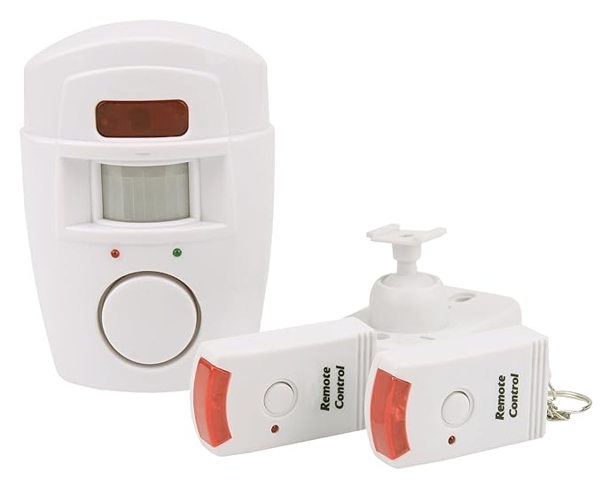 Olympia BM 200 PIR-Bewegungsmelder mit Alarm (Kabellose Alarmanlage, 105 dB Alarm, Fernbedienung, Drahtloser Bewegungssensor 