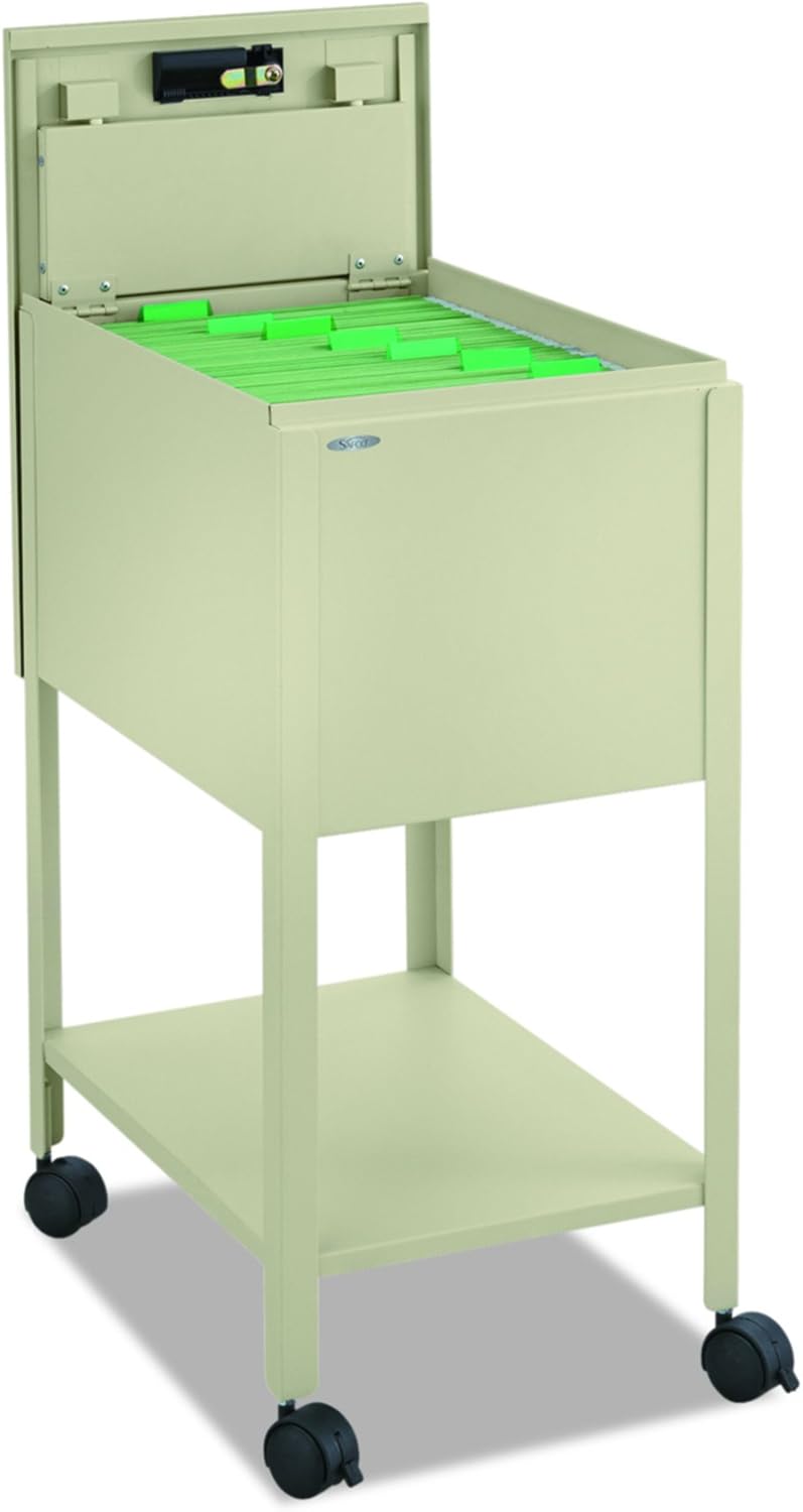 Letter Size Putty Safco Products 5361pt Standard Mobile Tub File With Lock Shelving Storage Office Cabinets