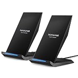 Fast Wireless Charger, [2 Pack] NANAMI Qi Certified Wireless Charging Stand Compatible iPhone 17/17 Air/17 Pro/17 Pro Max/16/15/14/13/12, Phone Charger for Galaxy S25/S24/S23/S22 and Qi-Enabled Phone