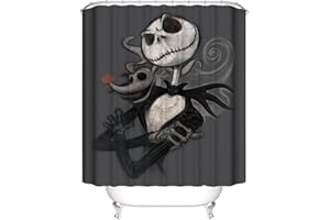 DDS-DUDES Christmas Shower Curtain Kids Bathroom Halloween Decor with 12 Curtain Hooks for Bathroom, Waterproof 71 x 71 inch (SC-12)