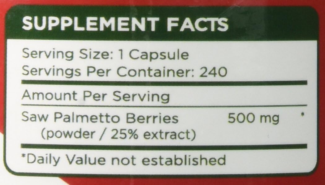 Saw Palmetto Extract - 240 Capsules - 500mg per Capsule - 200% More Capsules Than Most Competitors - Buy 2, Save 15%: Health & Personal Care