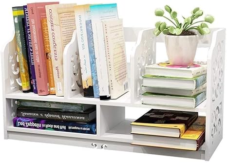 Amazon Xwysj テーブルの仕上げの棚の上の小さい本だな多機能収納ラック 本棚 オンライン通販
