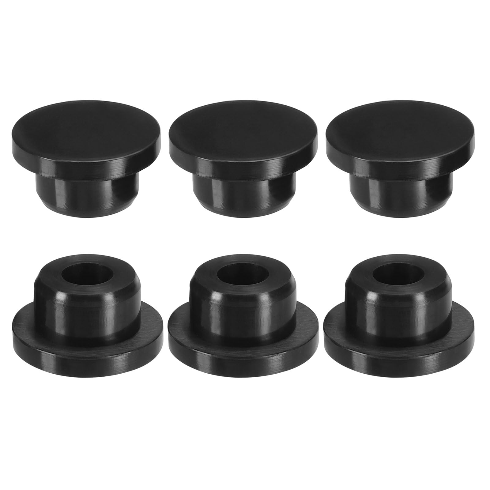 PATIKIL Silicone T-hole Stoppers, 6 Pack Soft Flexible Silicone Hole Plug End Cover Caps Waterproof Bottle Seal Plug for 17.8-18.8mmHole, Black