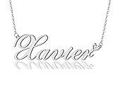AOLO Xavier Heart Name Necklace Silver Stainless