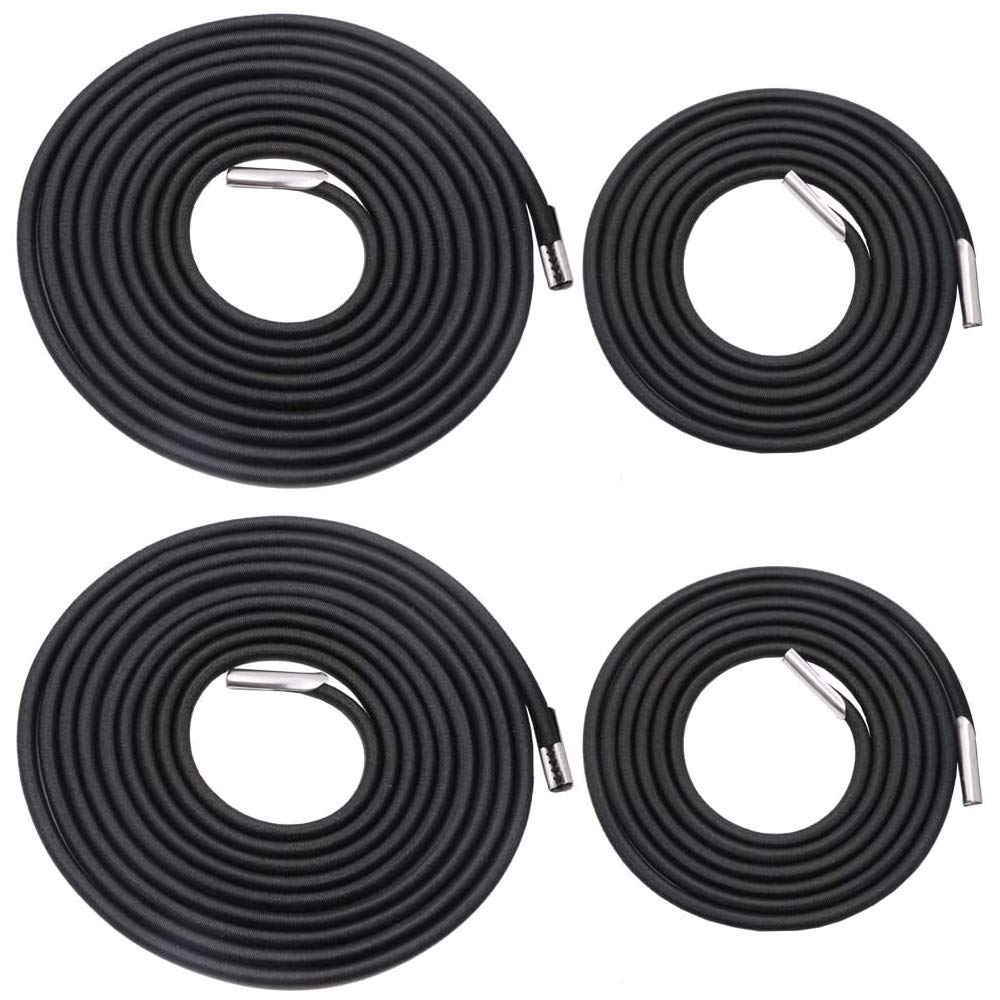 POFET Universal Cords Laces Recliner Elastic Cord for Zero Gravity Chair, Garden Sun Recliners, Lounge Chair and Bungee Chair, 4 Pack, Black