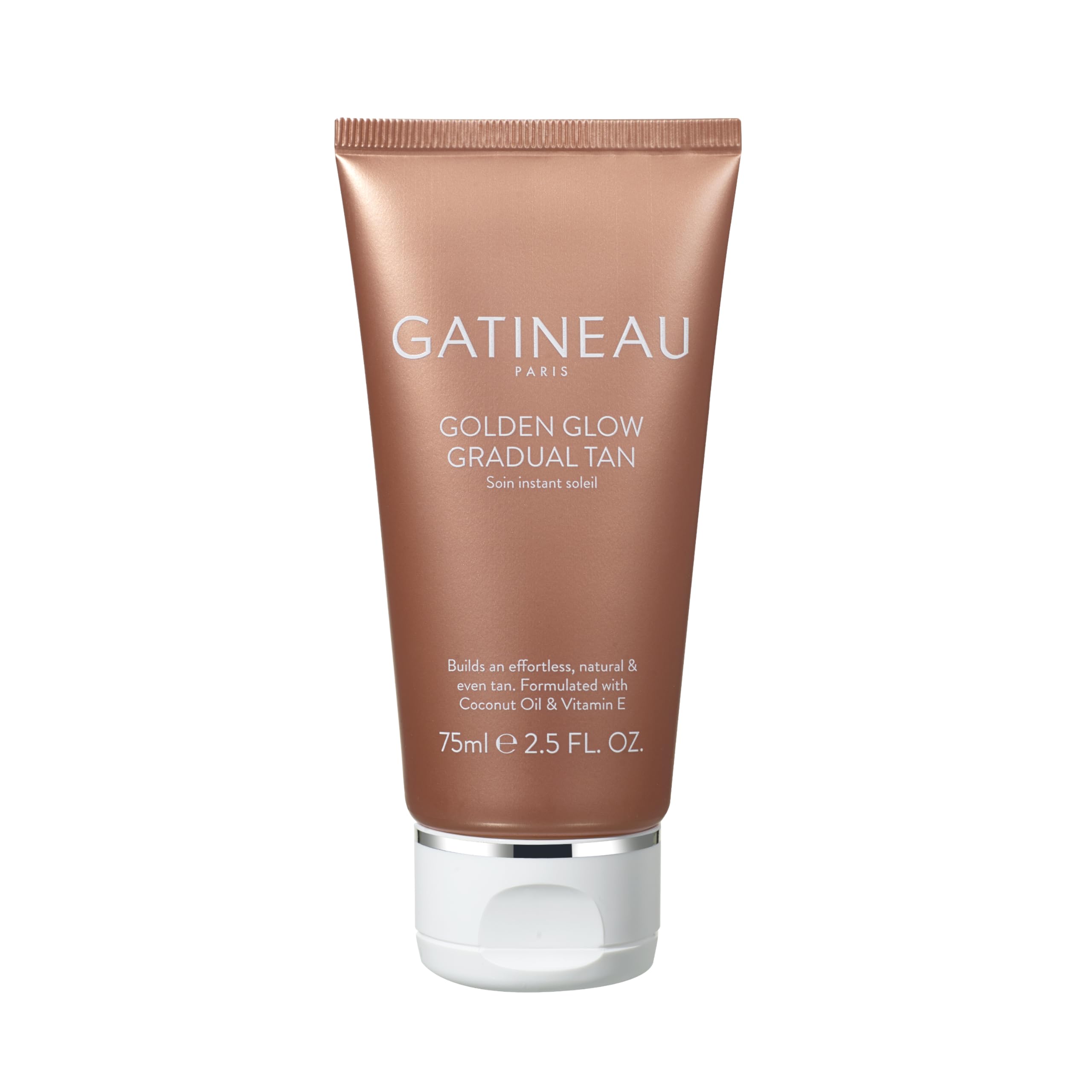 GATINEAU Golden Glow Gradual Tan - 75ml, Self Tan Lotion + 2 in 1 Body Moisturiser, Quick Dry Easy Application, Coconut Oil & Vitamin E, Buildable Natural Tan, Dermatologist Tested & Cruelty Free