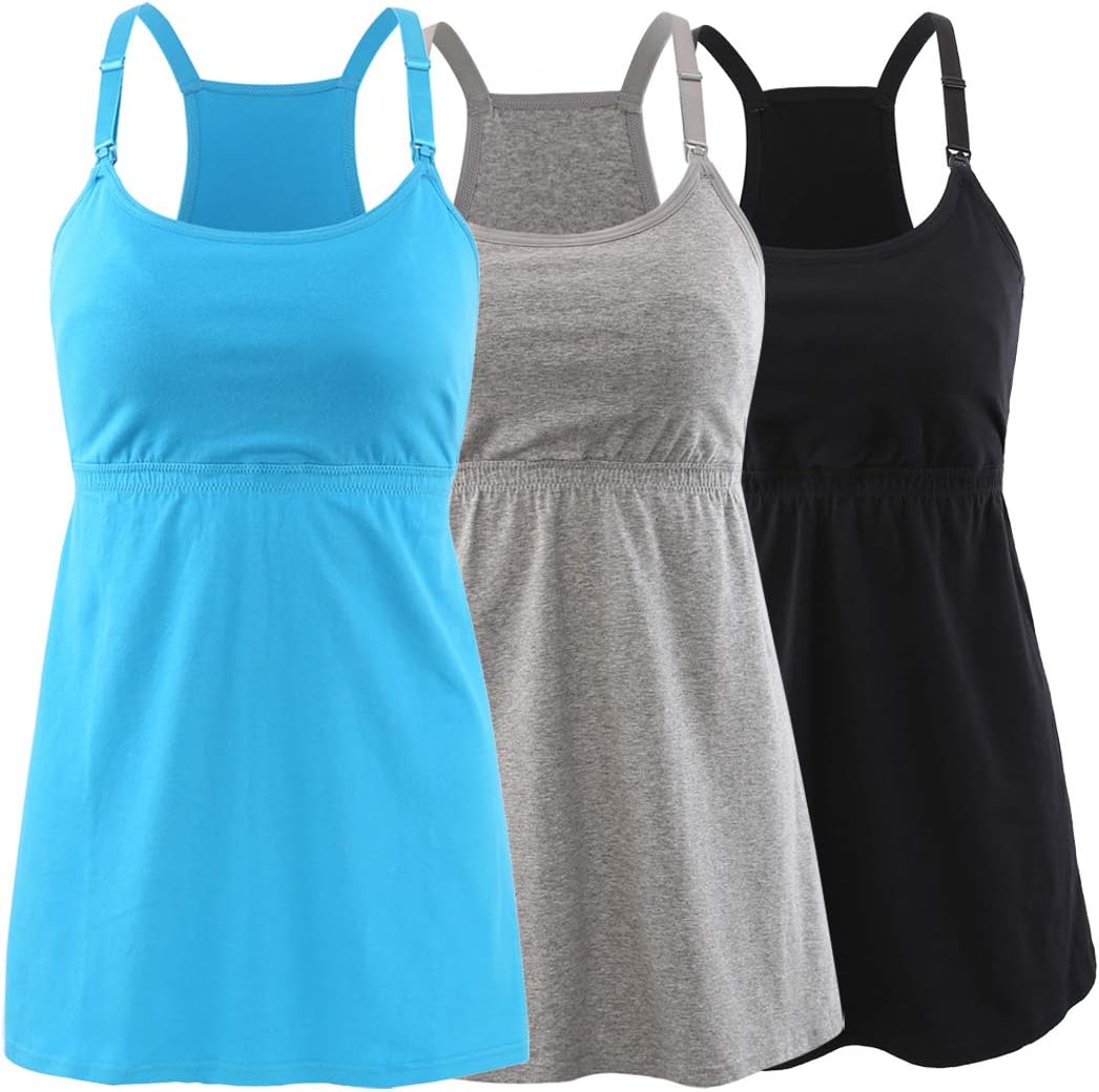 KUCI Maternity Nursing Top Tank Cami, Women Maternity Nursing Sleep Bra Breastfeeding Tops for Pregnancy