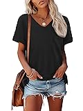 ATHMILE Womens T Shirts 2024 Short Sleeve V-Neck