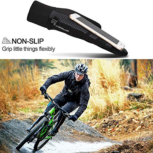 Cevapro Running Gloves Touch Screen Gloves Lightweight Winter Gloves Men Women (Black, M)